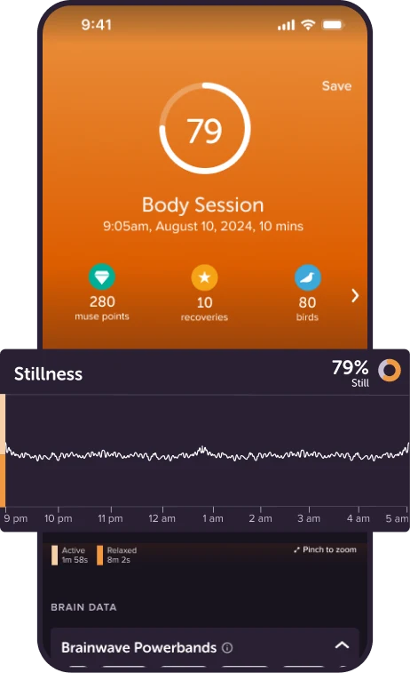 Muse Body session screen